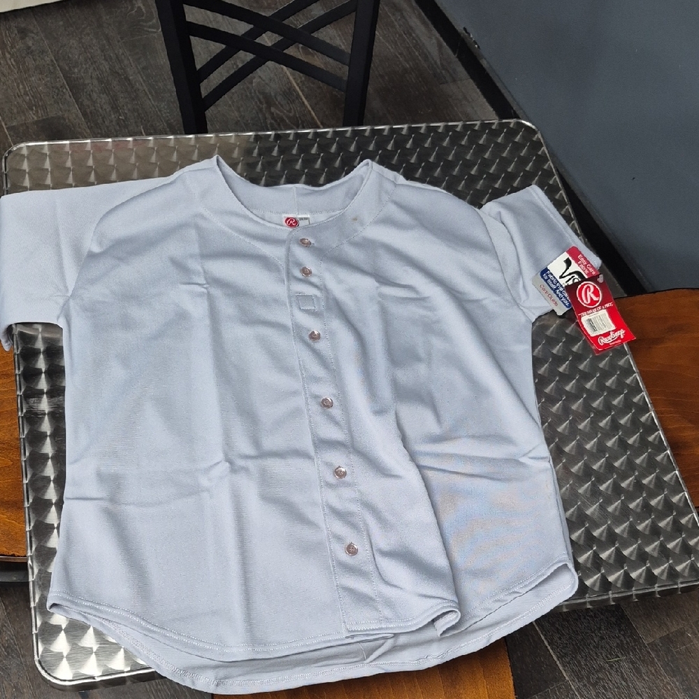 Rawlings Womens Light Gray Button Down Shirt